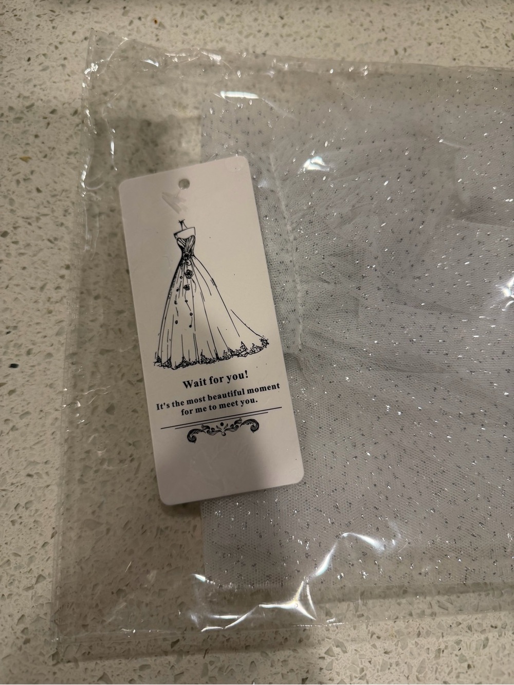 Sparkling White Bridal Tulle Veil